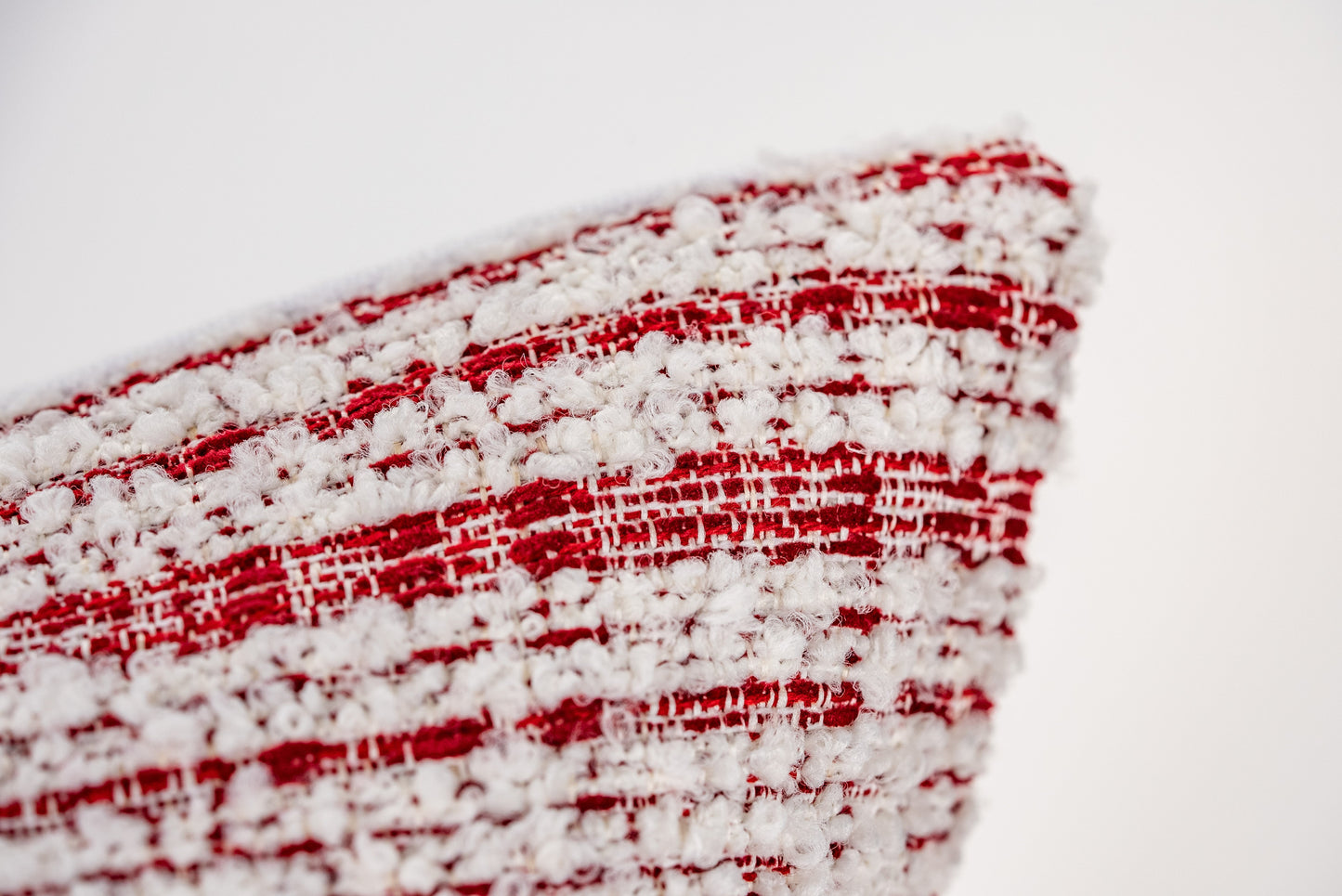 Tammy Red Velvet Chenille Stripe Throw Pillow