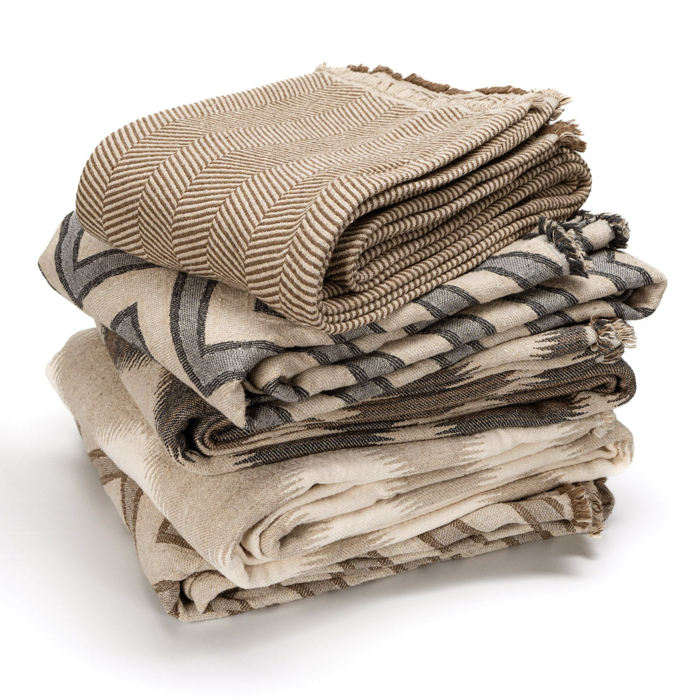 Ivory Herringbone Throw