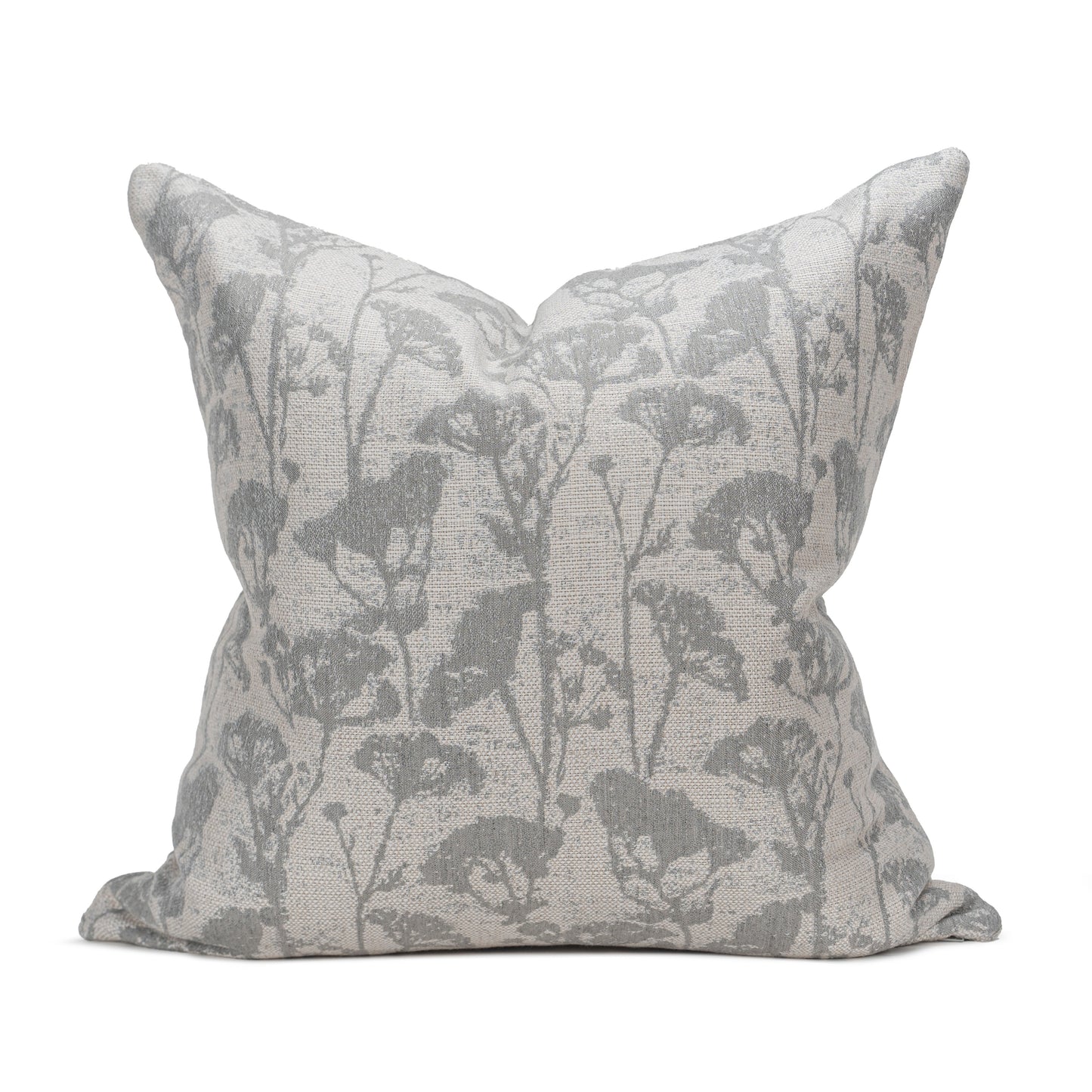 Sunbrella Skylar Quarry Grey Floral Tonal Outdoor Throw PIllow