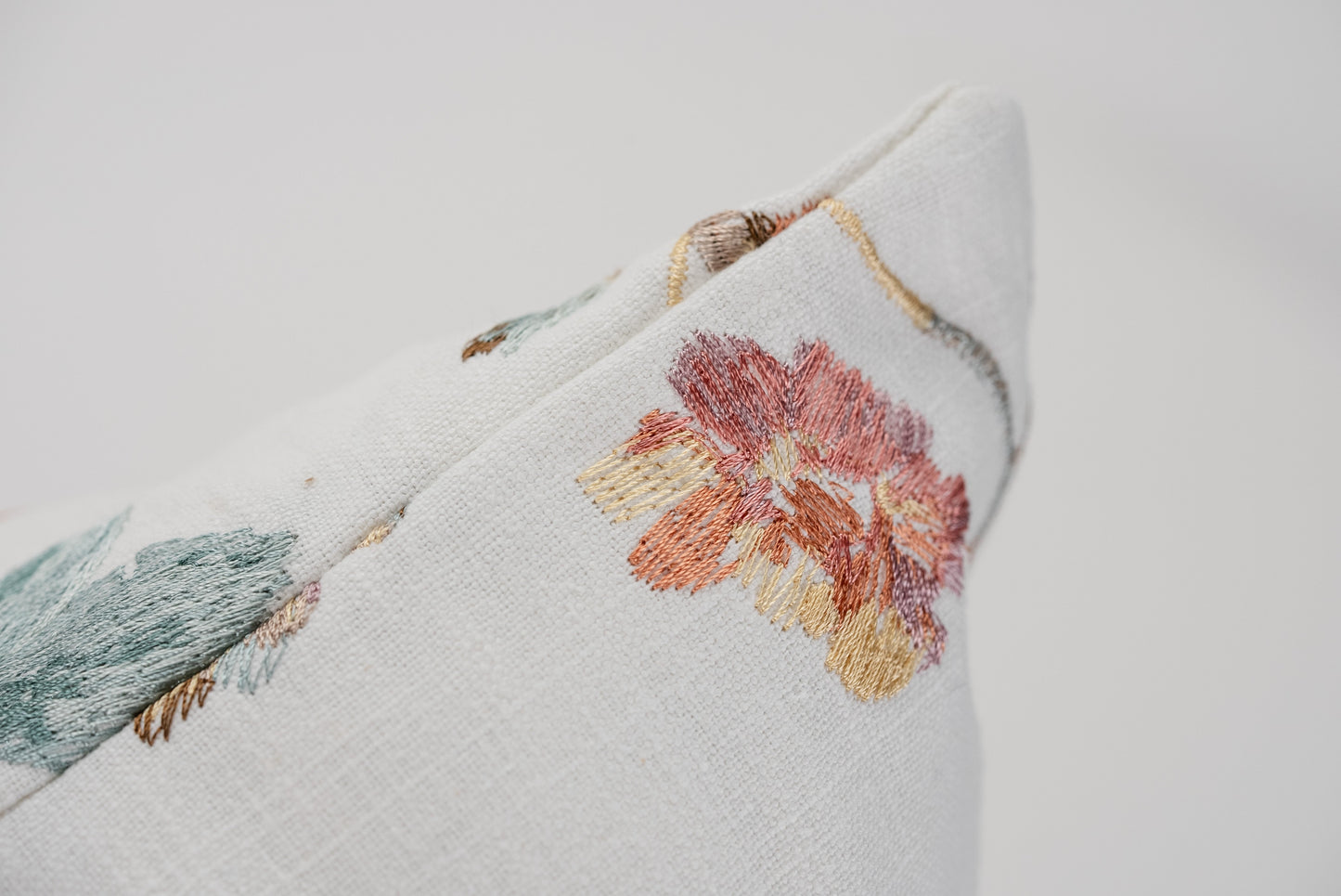 Ella Meadow Floral Embroidered Pillow Cover 20" x 20"