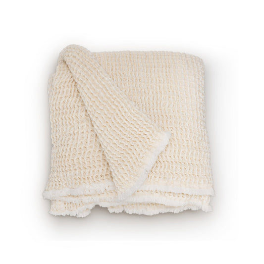 Cream Ansley Waffle Throw Blanket