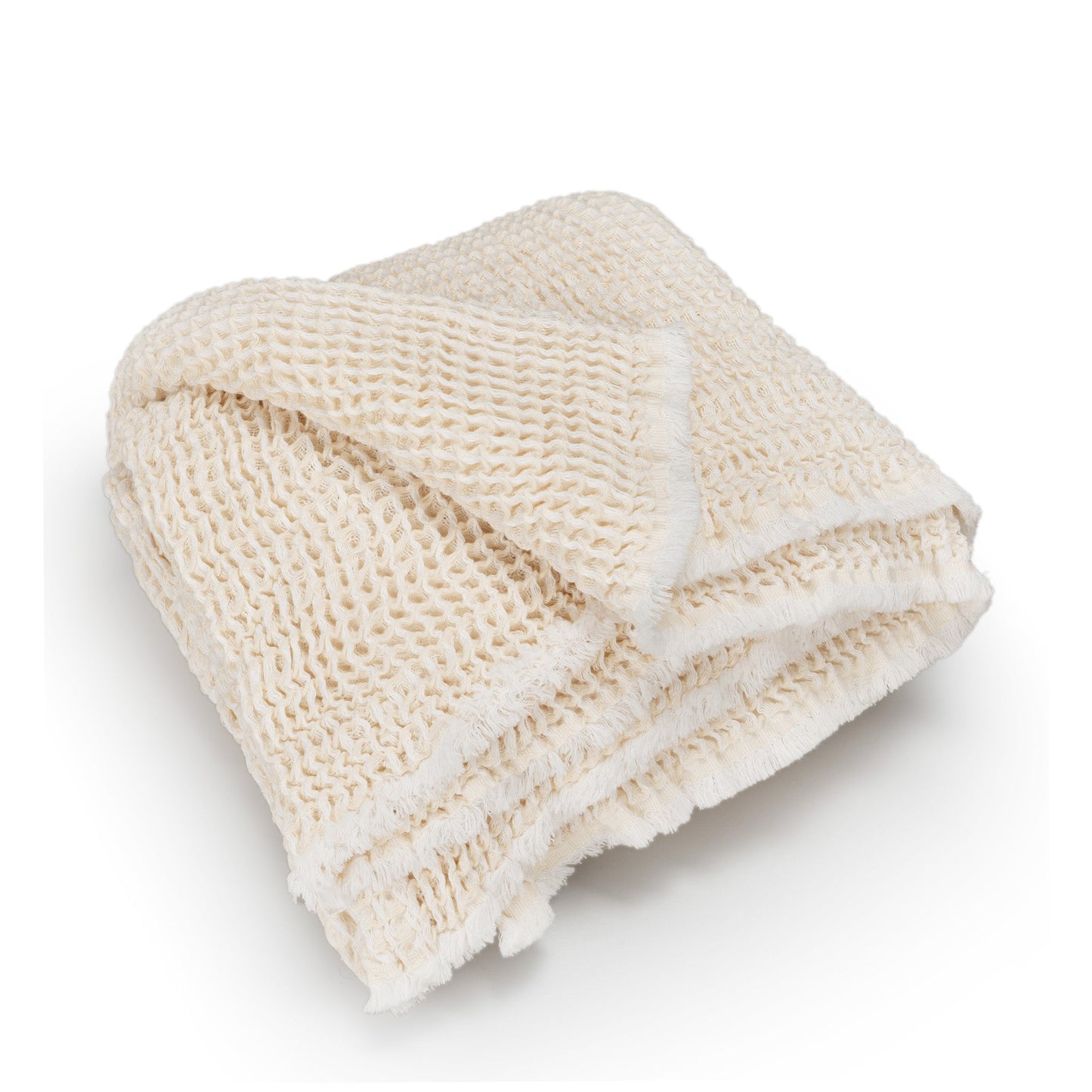 Cream Ansley Waffle Throw Blanket