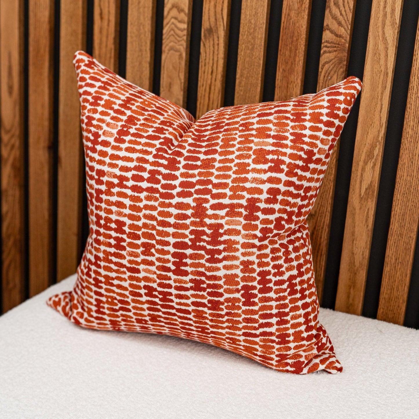 Sunbrella Reach Flame Sienna Orange Outdoor Throw Pillow Cover
