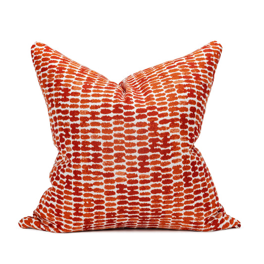 Sunbrella Reach Flame Sienna Orange Outdoor Throw Pillow Cover