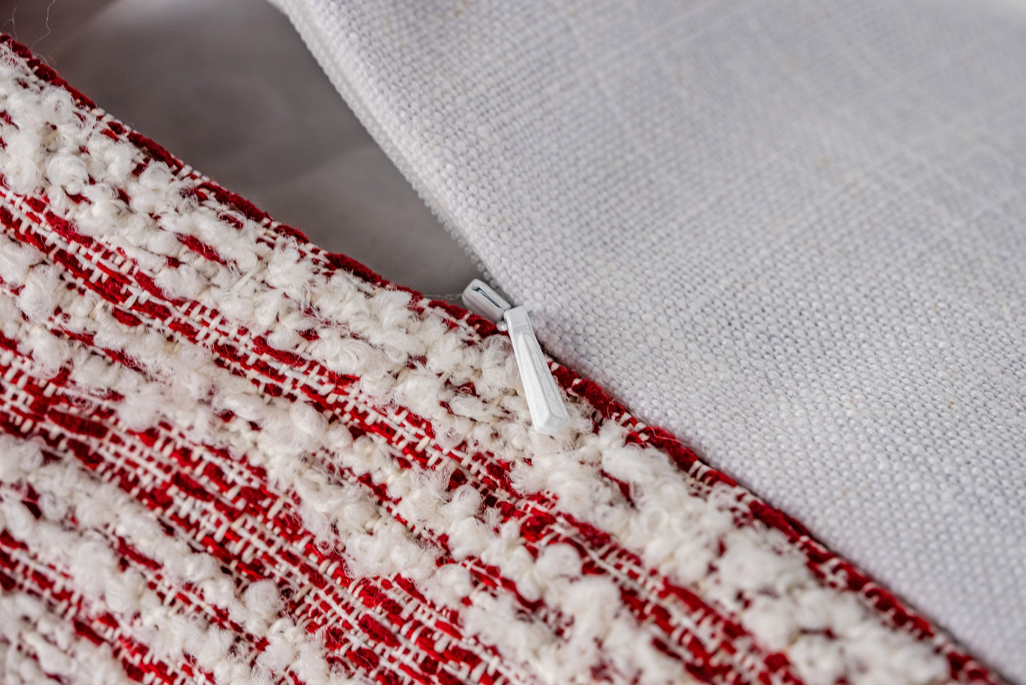 Tammy Red Velvet Chenille Stripe Throw Pillow