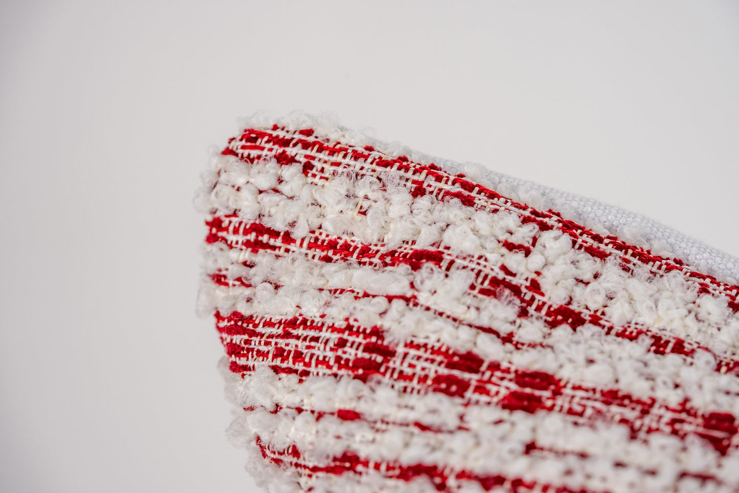 Tammy Red Velvet Chenille Stripe Throw Pillow