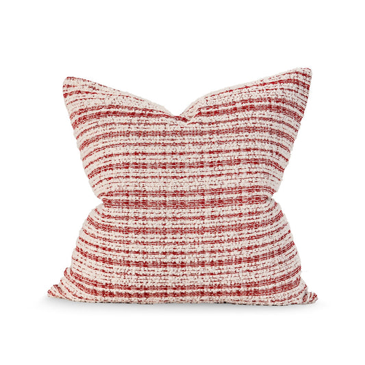 Tammy Red Velvet Chenille Stripe Throw Pillow