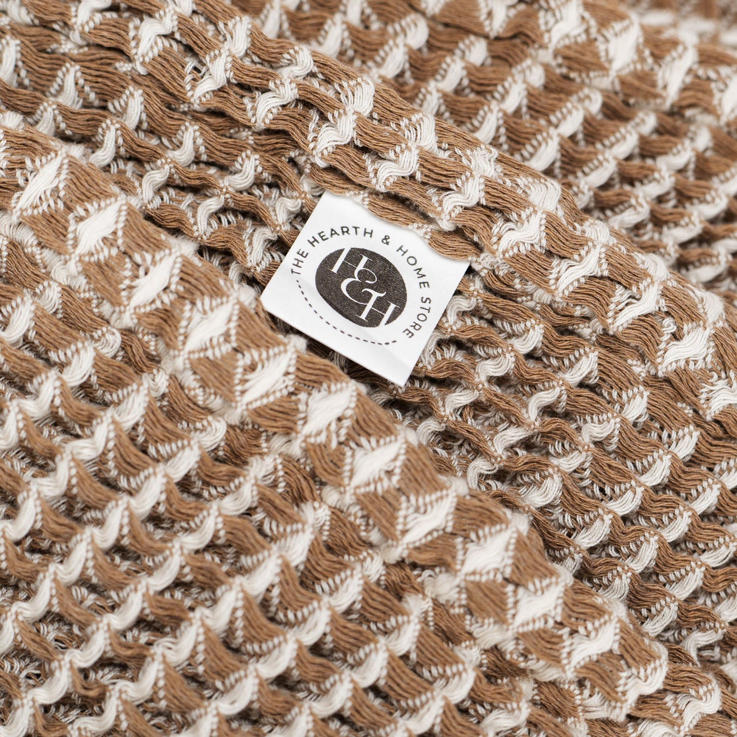 Brown Ansley Waffle Throw Blanket
