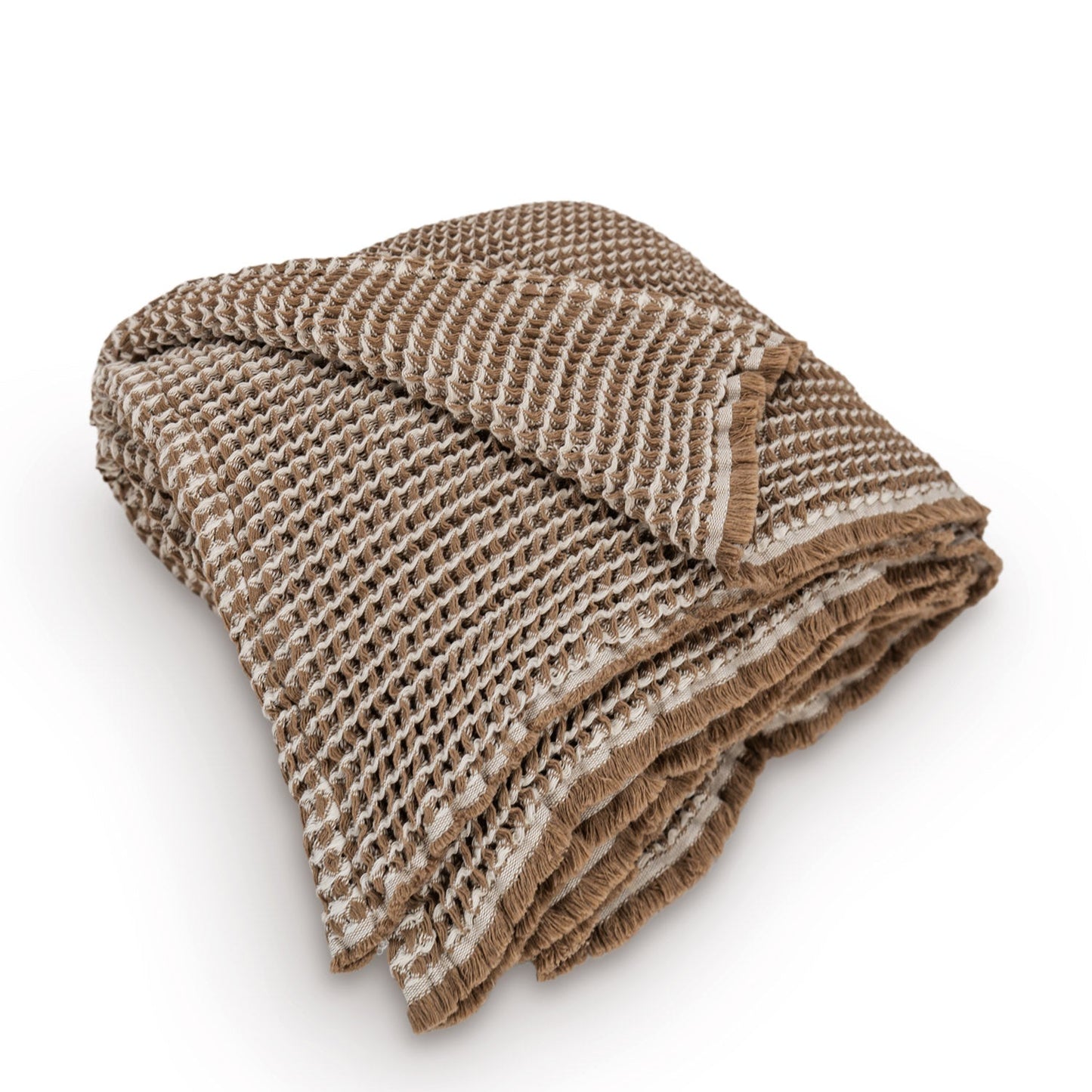 Brown Ansley Waffle Throw Blanket