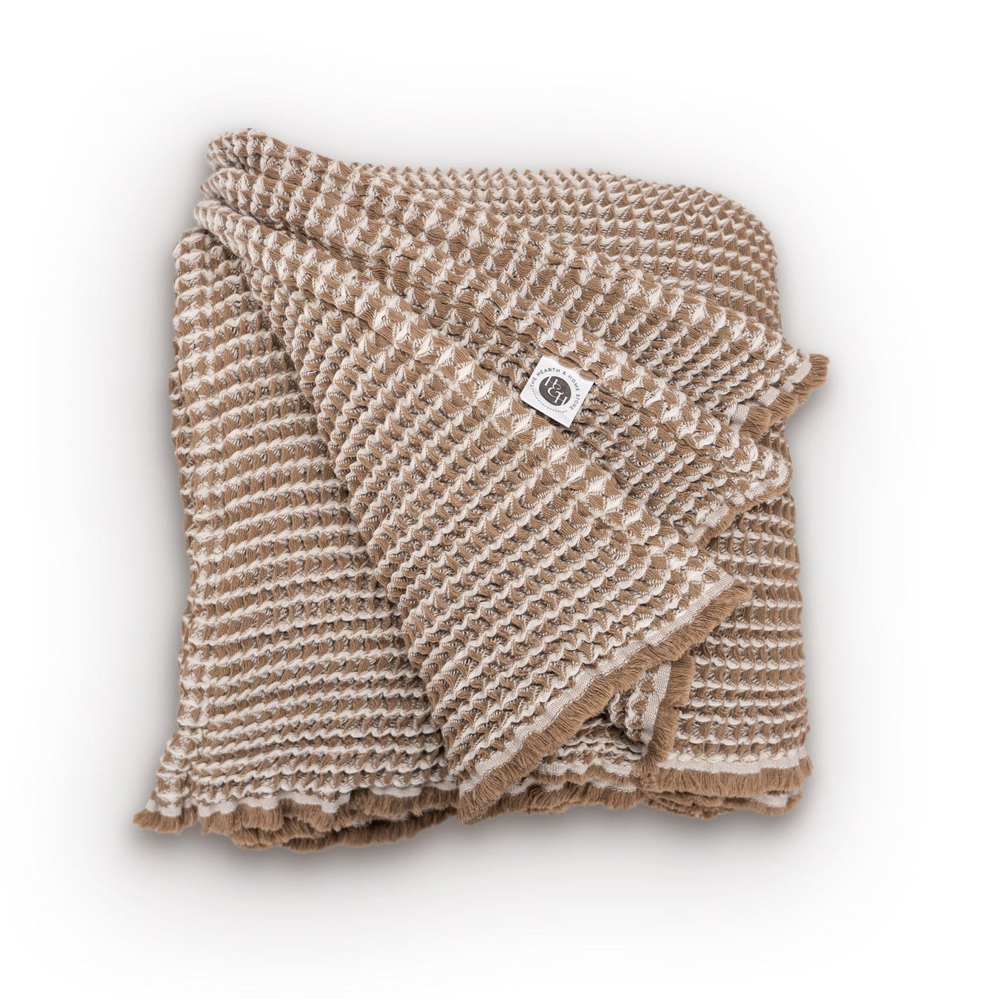 Brown Ansley Waffle Throw Blanket