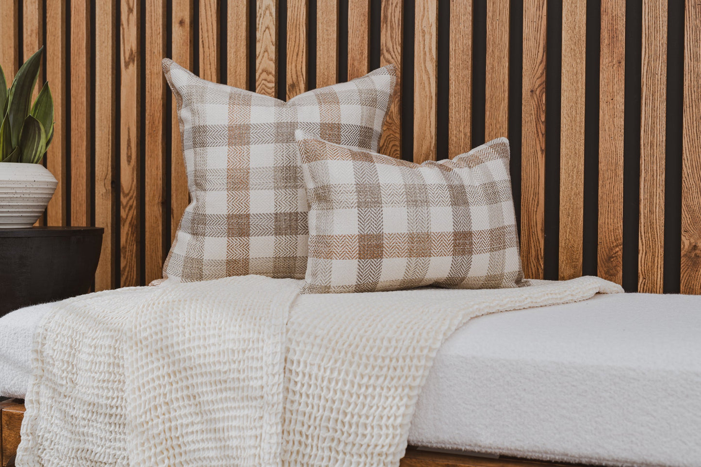 Cream Ansley Waffle Throw Blanket