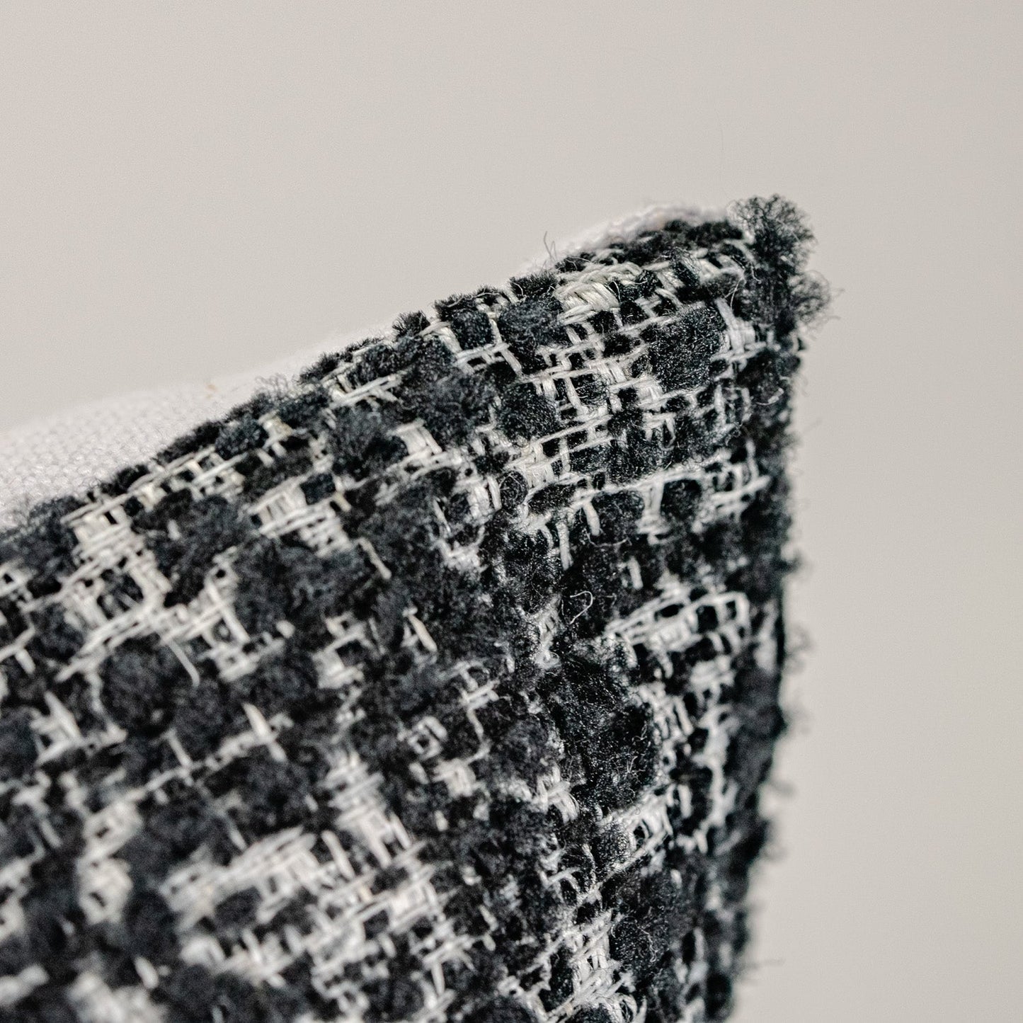 Ember Black Mellow Chenille Pillow with Linen Back