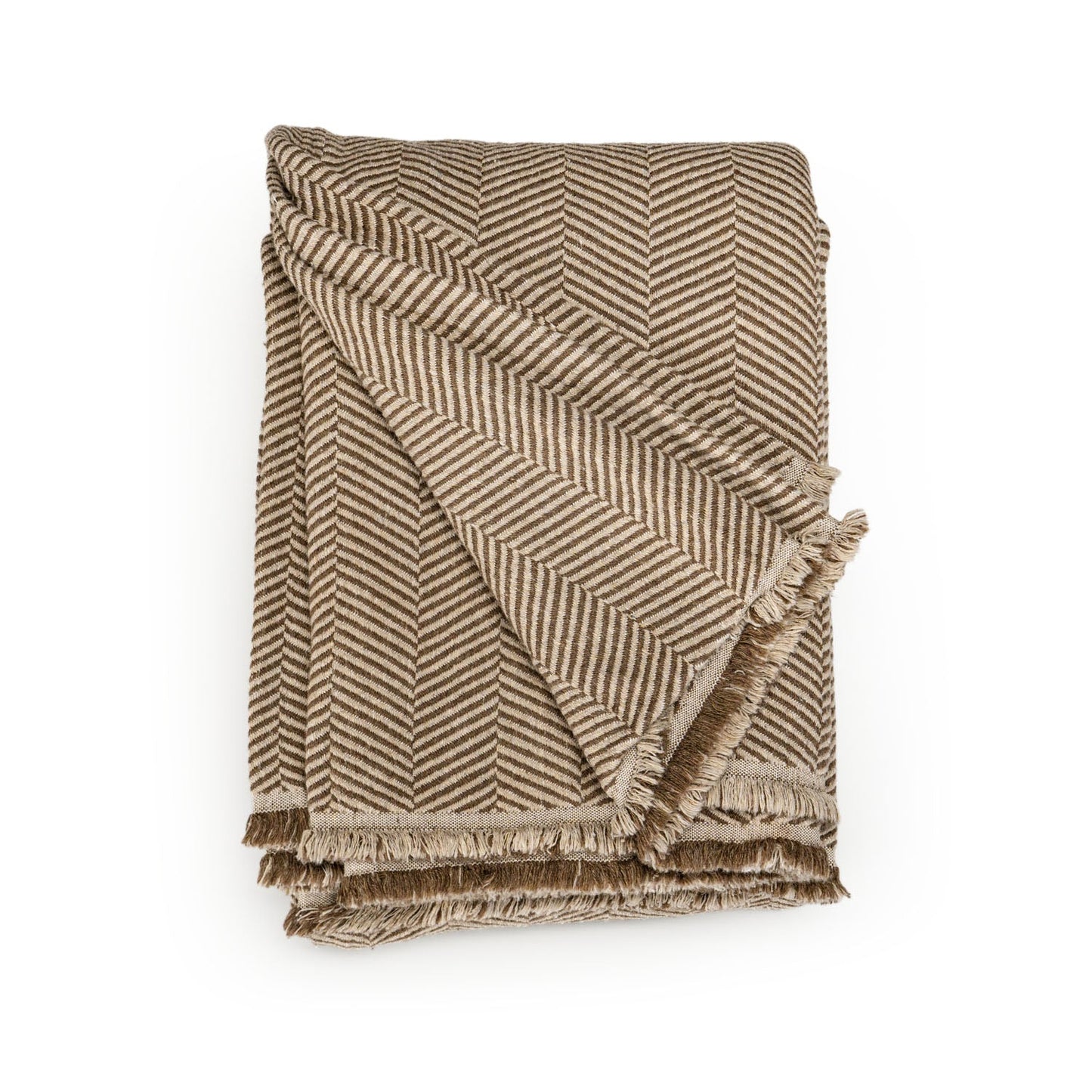 Ivory Herringbone Throw