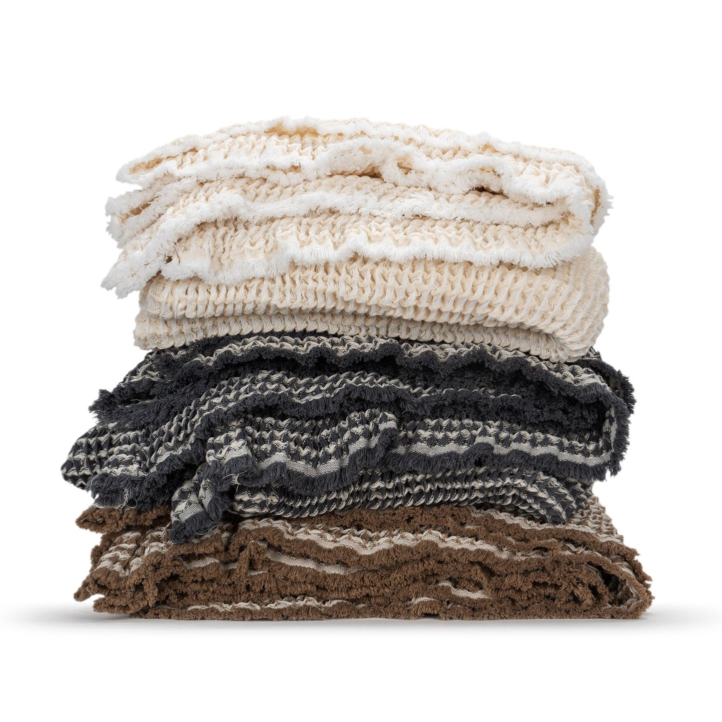 Brown Ansley Waffle Throw Blanket
