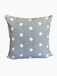 Embroidered Polka Dot Linen Pillow Cover