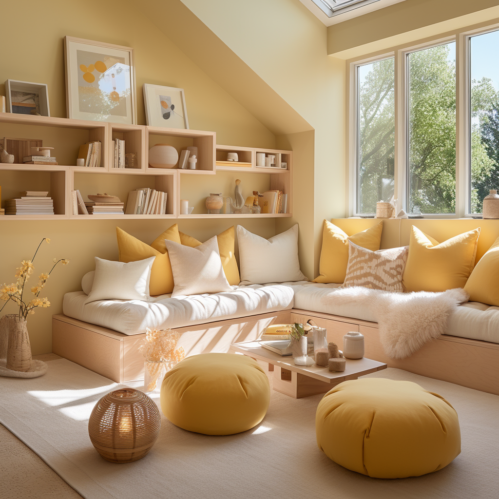 Bright cheerful Playroom with Custom Cushions